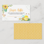 Bee Baby shower Diaper Raffle Enclosure Card Informatiekaartje (Voorkant / Achterkant)