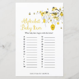 Bee Baby shower Game - ABC-baby
