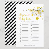 Bee Baby shower Game - ABC-baby (Voorkant / Achterkant)