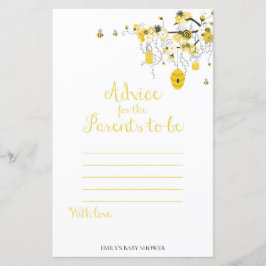 Bee Baby shower Game - Advies voor ouders om te wo