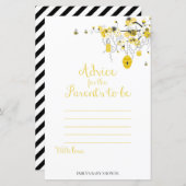 Bee Baby shower Game - Advies voor ouders om te wo (Voorkant / Achterkant)
