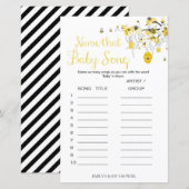 Bee Baby shower Game - noem dat Baby (Voorkant / Achterkant)