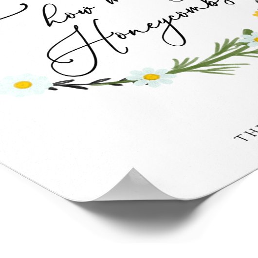 Bee Baby shower Game raad hoeveel honingraten Poster (Hoek)