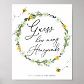 Bee Baby shower Game raad hoeveel honingraten Poster (Voorkant)