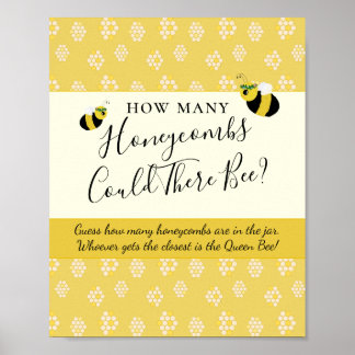Bee Baby shower Game raad hoeveel honingraten Poster