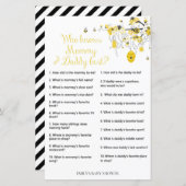 Bee Baby shower Game - Wie kent vader en moeder (Voorkant / Achterkant)
