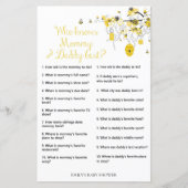 Bee Baby shower Game - Wie kent vader en moeder (Voorkant)