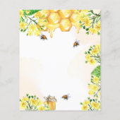 Bee Baby shower geel bloemengender onthullen budge (Achterkant)