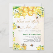 Bee Baby shower geel bloemengeslacht onthullen oud Kaart (Voorkant)