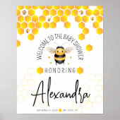 Bee Baby shower Genderneutraal Welkom Betaalbaar Poster (Voorkant)