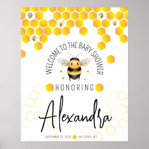 Bee Baby shower Genderneutraal Welkom Betaalbaar Poster