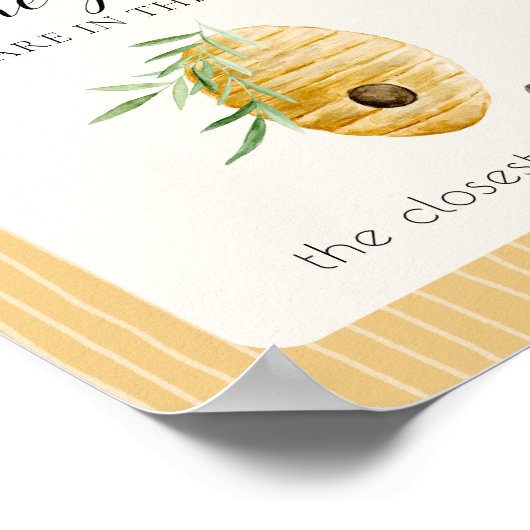 Bee Baby Shower Guess How Many Game Table Sign Poster (Hoek)