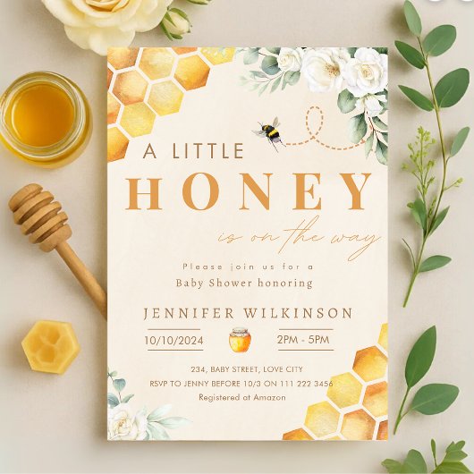Bee Baby shower Honey is onderweg Kaart