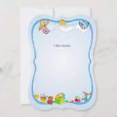 Bee Baby Shower Invitation for boy Kaart (Achterkant)
