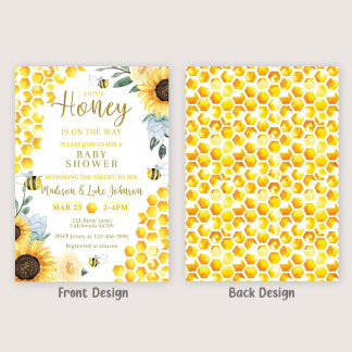 Bee Baby shower Invitation Honey Baby shower Invit Kaart