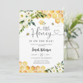 Bee Baby Shower Invitation Kaart (Staand voorkant)