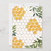 Bee Baby shower Invitation, Oh Honey Babee Neutral Kaart (Achterkant)