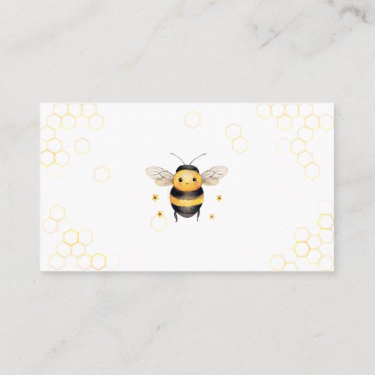 Bee Baby shower Jongen of Meisje Sweet Luier Raffl Informatiekaartje (Achterkant)