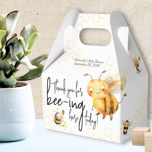 Bee Baby shower Jongen of Meisje Typografie Dank u Bedankdoosjes