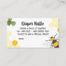 Bee Baby shower Luier Raffle Insert Mama naar Bee