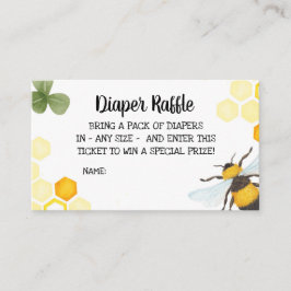 Bee Baby shower Luier Raffle Insert Mama naar Bee Informatiekaartje