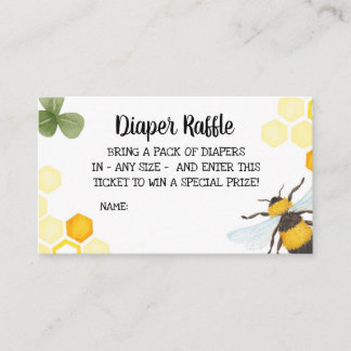 Bee Baby shower Luier Raffle Insert Mama naar Bee Informatiekaartje
