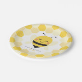 Bee Baby shower Papier Borden met Honeycomb Design Papieren Bordje (Gekanteld)