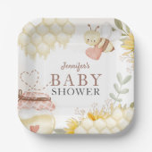 Bee Baby shower Papier Borden Papieren Bordje (Voorkant)