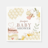 Bee Baby shower Papier Borden Servet (Voorkant)