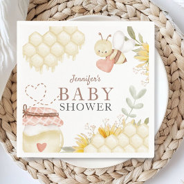 Bee Baby shower Papier Borden Servet