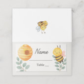 Bee Baby Shower Place Card  Plaatskaartje (Buitenkant ongevouwen)