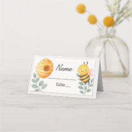 Bee Baby Shower Place Card  Plaatskaartje