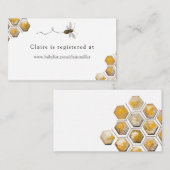 Bee-Baby shower-registratiekaart Informatiekaartje (Voorkant / Achterkant)