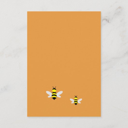 Bee Baby shower Registry Informatiekaartje (Achterkant)