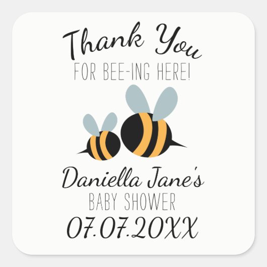 Bee-Baby shower stickers (Voorkant)