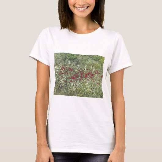 Bee Balm (Bergamont) in augustus T-shirt (Voorkant)