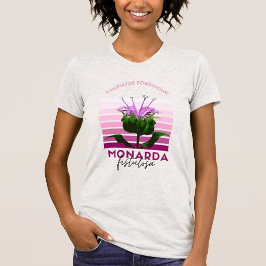 Bee Balm Monarda Fistulosa Grafische Stripes T-shirt (Voorkant)