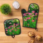 Bee Balm Ovenwant & Pannenlap Set (Top down)
