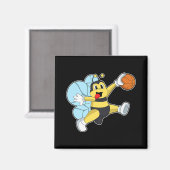 Bee Basketball Player Basketball Sports Premium Magneet (Voorkant / Achterkant)