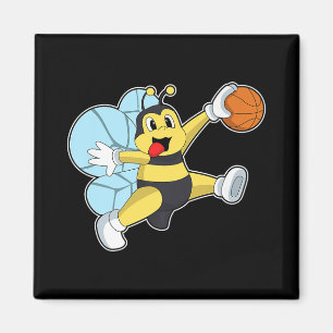 Bee Basketball Player Basketball Sports Premium Magneet
