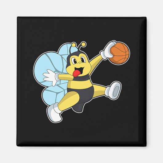 Bee Basketball Player Basketball Sports Premium Magneet (Voorkant)
