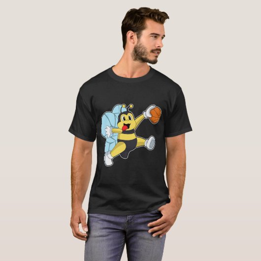 Bee Basketball Player Basketball Sports Premium T-shirt (Voorkant volledig)