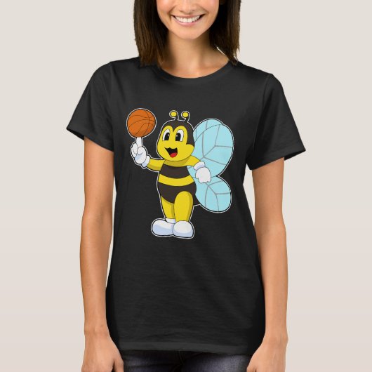 Bee Basketbalspeler Basketbal T-shirt (Voorkant)