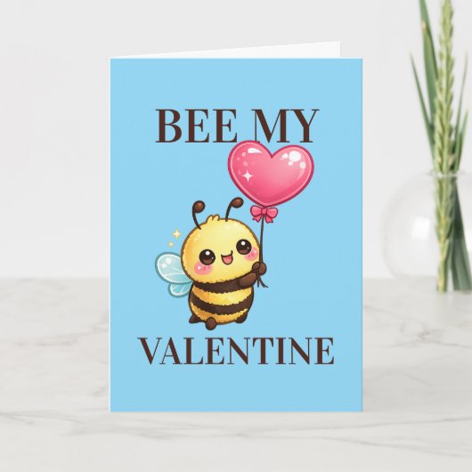 Bee be My Valentine Pun Humor Feestdagen Kaart (Voorkant)