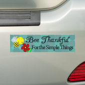 Bee bedankt voor de eenvoudige dingen, Cute Bumble Bumpersticker (Op auto)