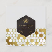 Bee BeeKeeper Honey Apiarist Gold Black Vierkante Visitekaartje (Voorkant)
