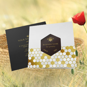 Bee BeeKeeper Honey Apiarist Gold Black Vierkante Visitekaartje