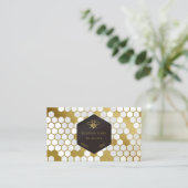 Bee BeeKeeper Honey Apiarist Gold Black Visitekaartje (Staand voorkant)