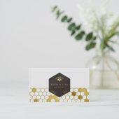 Bee BeeKeeper Honey Apiarist Gold Black Visitekaartje (Staand voorkant)