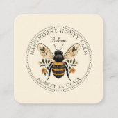 Bee Beekeeper Honey Apiary Business Card Vierkante Visitekaartje (Voorkant)